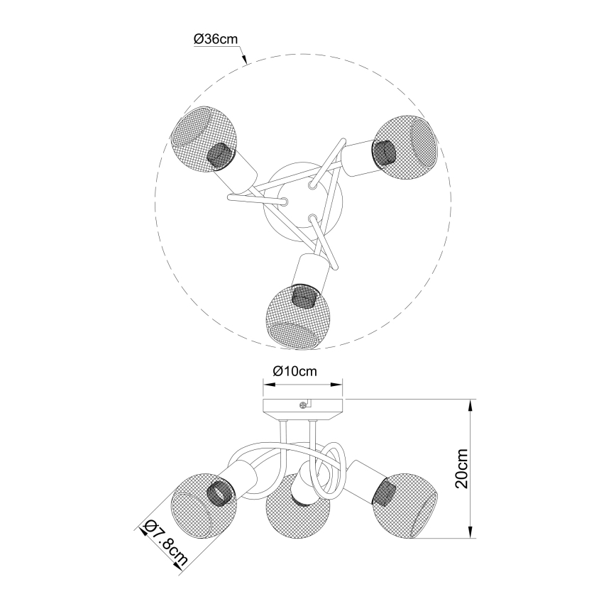 Globo - Kiinteä kattokruunu 3xE14/40W/230V