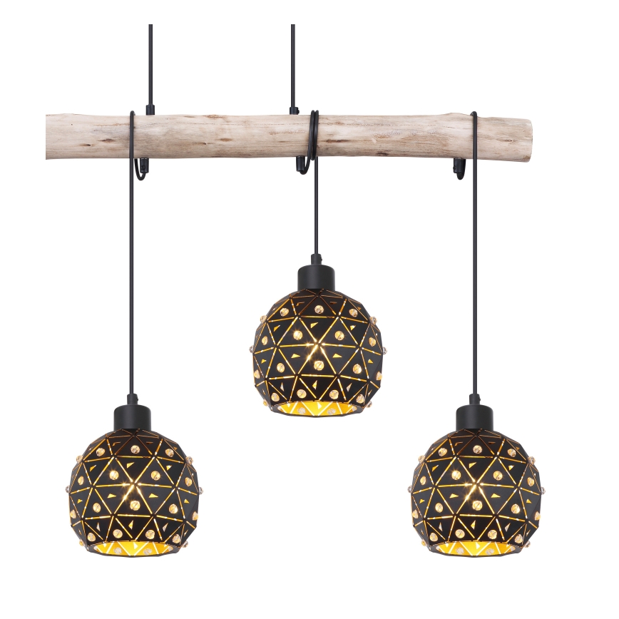 Globo 54029-4H - riippuvalaisin vaijerilla JODIE 4xE27/40W/230V beige/musta