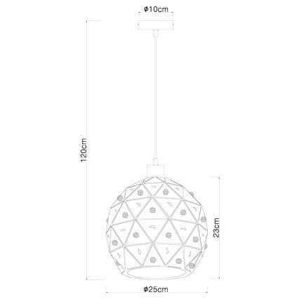 Globo 54029H - Kattokruunu johdossa JODIE 1xE27/60W/230V halkaisija 25 cm