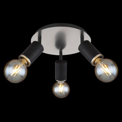 Globo - Spotlight 3xE27/60W/230V musta puu