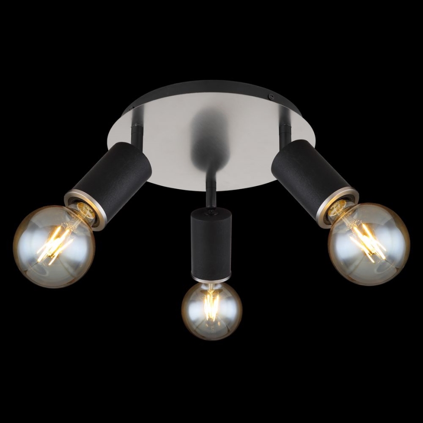 Globo - Spotlight 3xE27/60W/230V musta puu