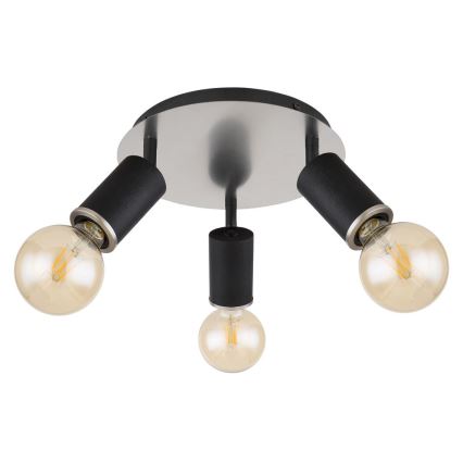 Globo - Spotlight 3xE27/60W/230V musta puu