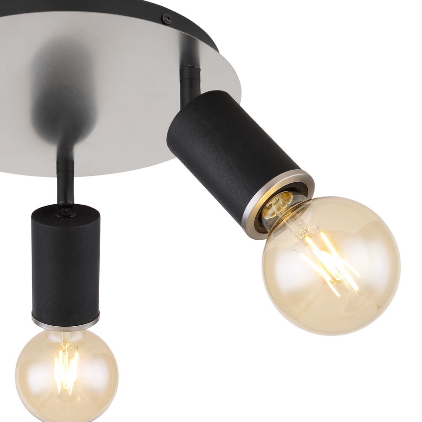 Globo - Spotlight 3xE27/60W/230V musta puu