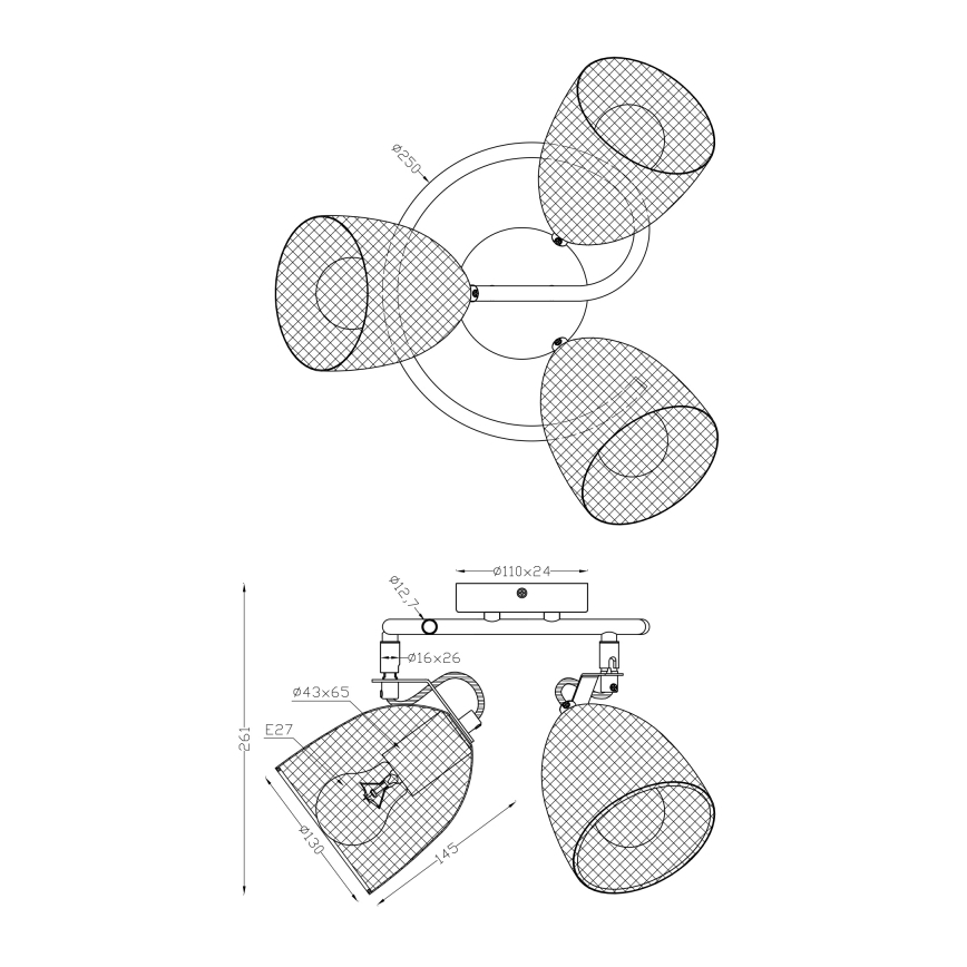 Globo - Kohdevalo 3xE27/60W/230V
