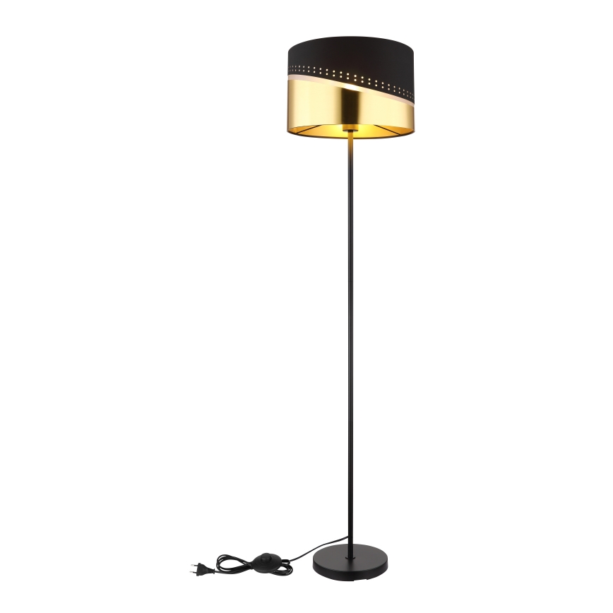 Globo - Lattialamppu 1xE27/60W/230V halkaisija 35 cm musta/kulta