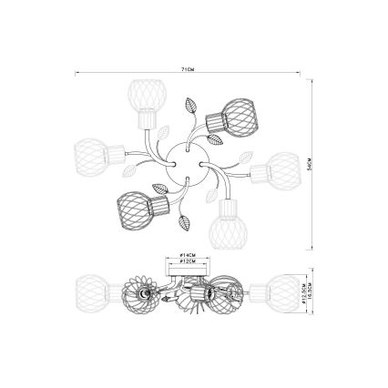 Globo - Pinta-asetettava kattokruunu 6xE27/40W/230V
