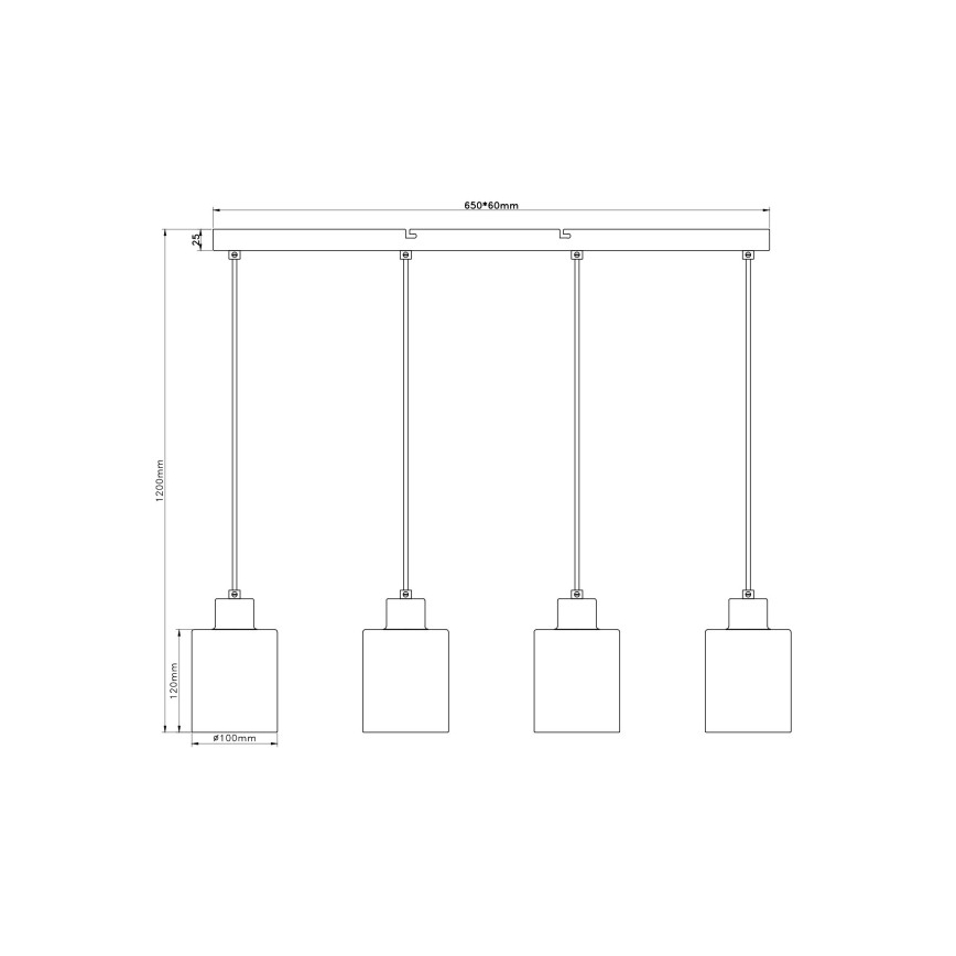 Globo - riippuvalaisin johdolla, 4 x E27, max. 40 W, 230 V