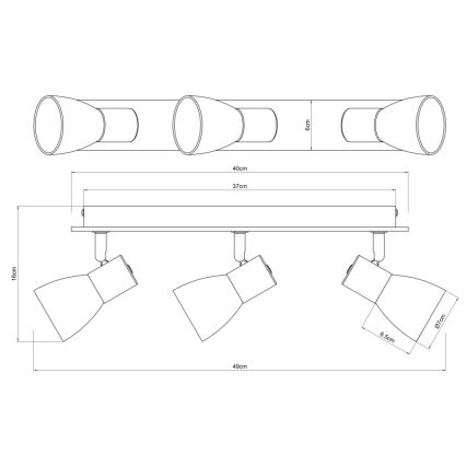 Globo - Kohdevalo 3xE14/40W/230V musta/puu