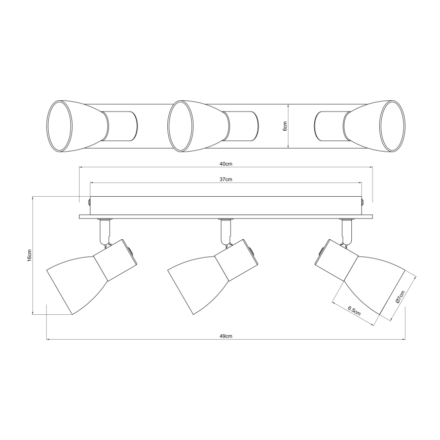 Globo - Kohdevalo 3xE14/40W/230V musta/puu
