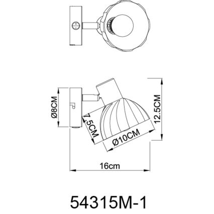 Globo - Seinäkohdevalo 1xE14/40W/230V kulta