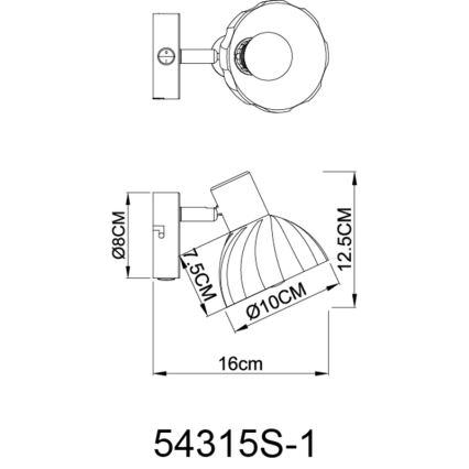 Globo - Seinäkohdevalo 1xE14/40W/230V musta