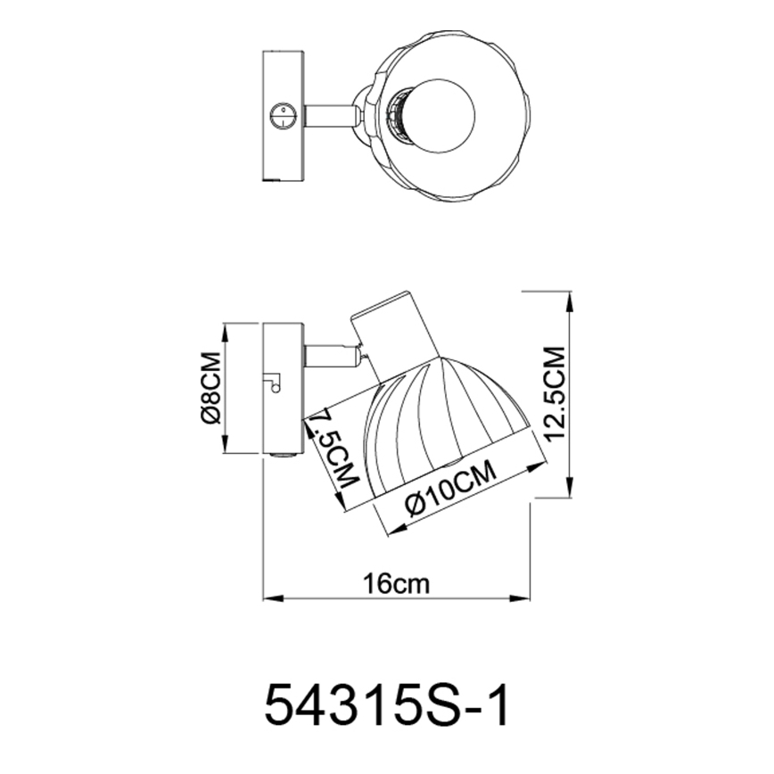 Globo - Seinäkohdevalo 1xE14/40W/230V musta