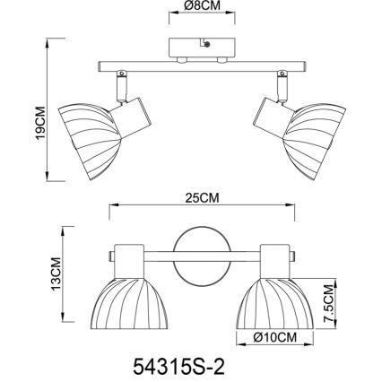 Globo - Kohdevalo 2xE14/40W/230V musta