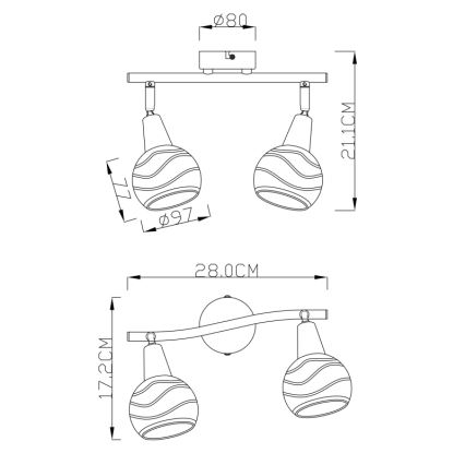 Globo - LED-kohdevalaisin 2xE14/4W/230V