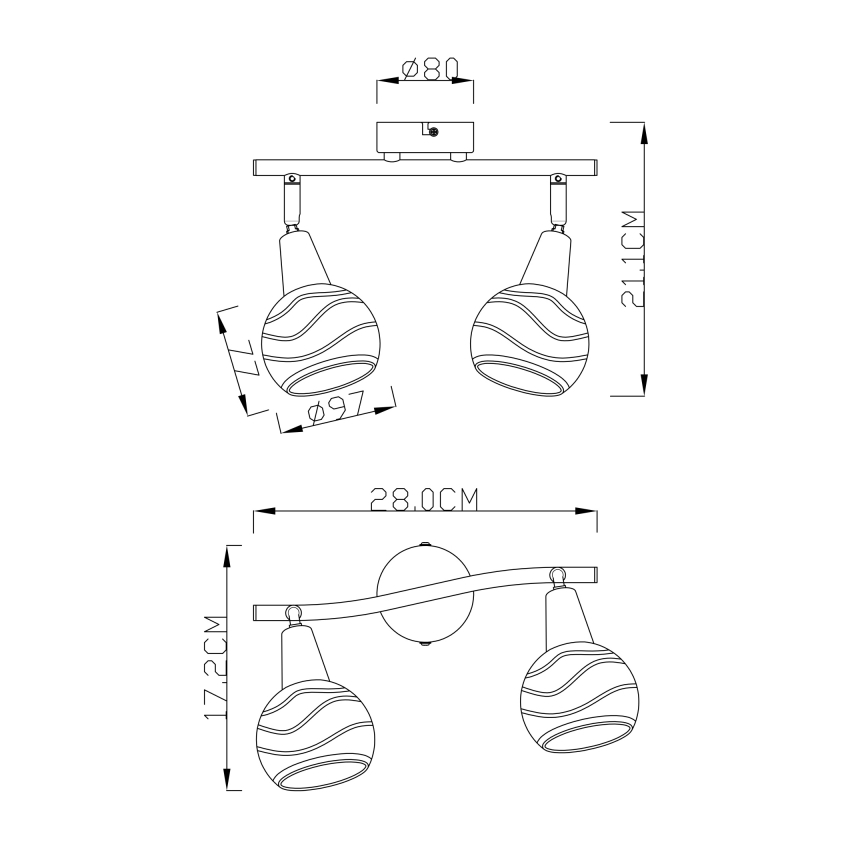 Globo - LED-kohdevalaisin 2xE14/4W/230V