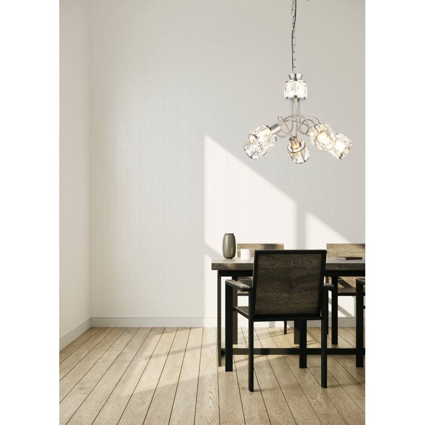 Globo - LED Kattokruunu ketjussa 5xE14/40W/230V + LED/5W