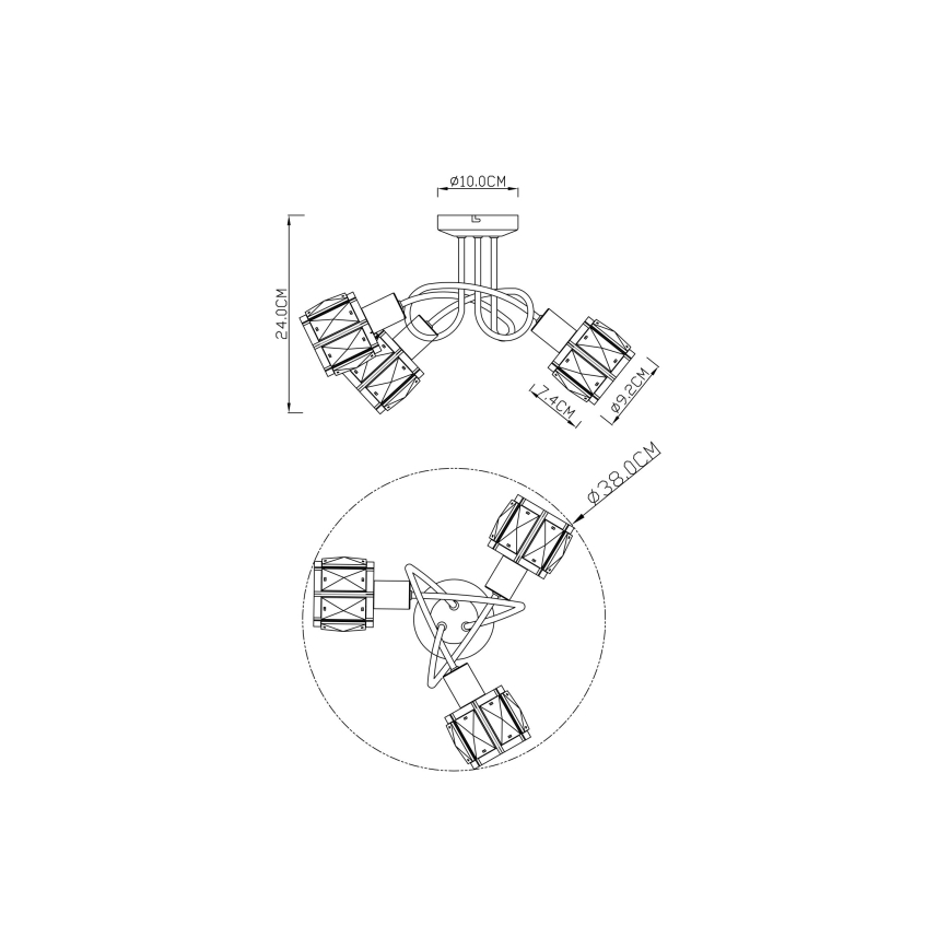 Globo - Kiinteä kattokruunu 3xE14/40W/230V
