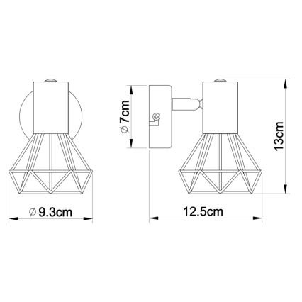 Globo - Seinäkohdevalo 1xE14/40W/230V musta