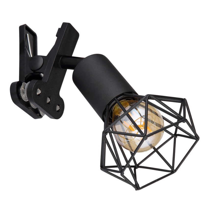 Globo - Seinävalaisin klipsillä 1xE14/40W/230V musta