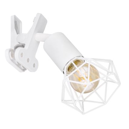 Globo - Seinävalaisin klipsillä 1xE14/40W/230V valkoinen