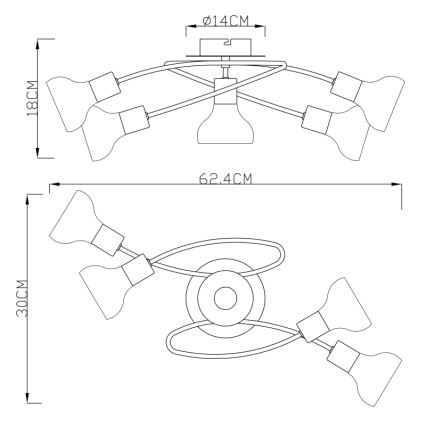 Globo - Kiinteä kattokruunu 5xE14/40W/230V