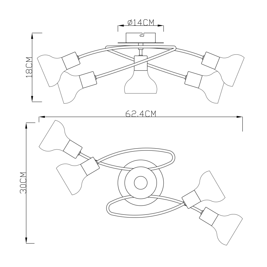 Globo - Kiinteä kattokruunu 5xE14/40W/230V