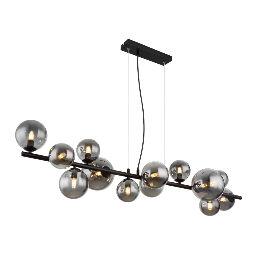 Globo - LED-kattokruunu johdossa 13xG9/3,5W/230V savuinen/musta