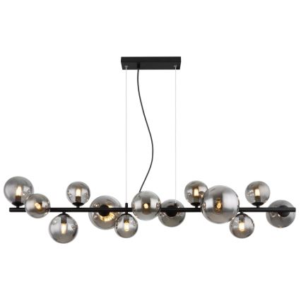 Globo - LED-kattokruunu johdossa 13xG9/3,5W/230V savuinen/musta
