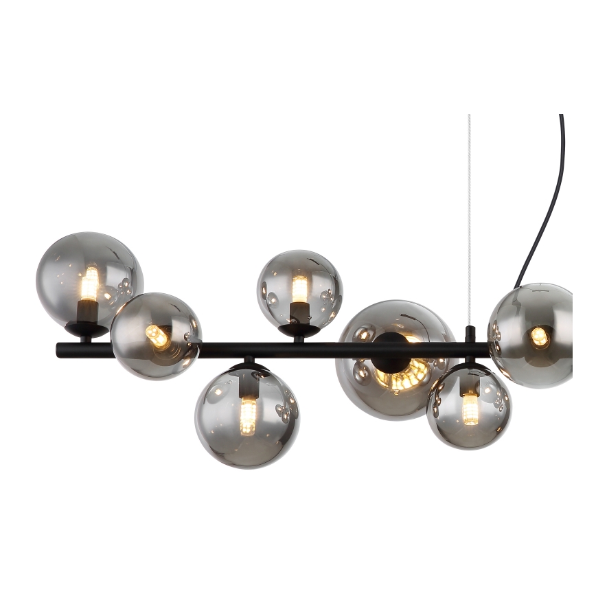 Globo - LED-kattokruunu johdossa 13xG9/3,5W/230V savuinen/musta