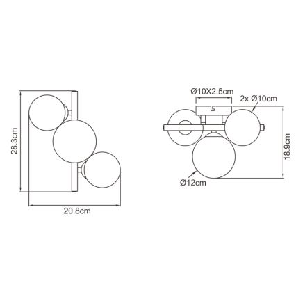 Globo - Kiinteä LED-kattokruunu RIHA 3xG9/3,5W/230V