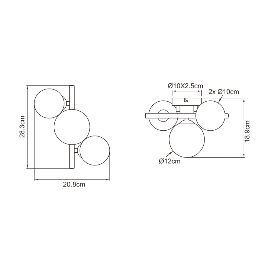 Globo - Kiinteä LED-kattokruunu RIHA 3xG9/3,5W/230V