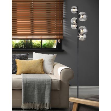 Globo - LED-lattiavalaisin 6xG9/3,5W/230V savuinen/musta