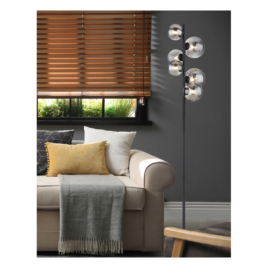 Globo - LED-lattiavalaisin 6xG9/3,5W/230V savuinen/musta