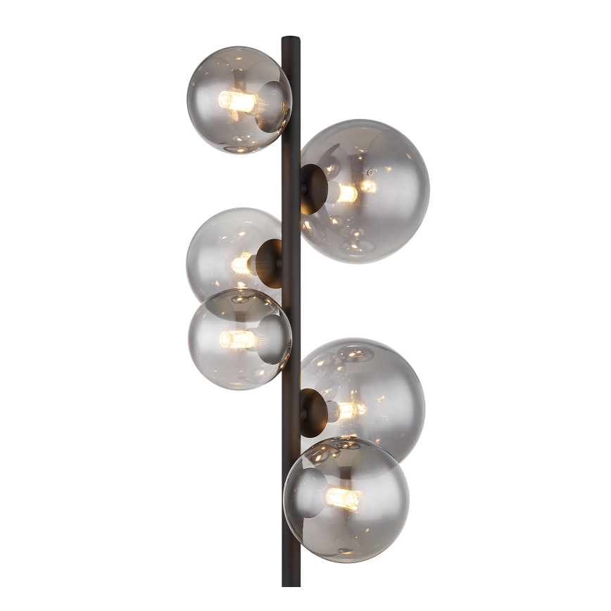 Globo - LED-lattiavalaisin 6xG9/3,5W/230V savuinen/musta
