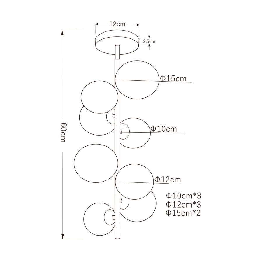 Globo - LED-riipuskattokruunu 8xG9/3W/230V