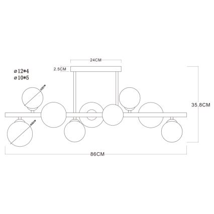 Globo - LED-riipuskattokruunu 9xG9/3W/230V