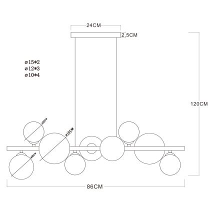 Globo - LED-kattokruunu narussa 9xG9/3W/230V