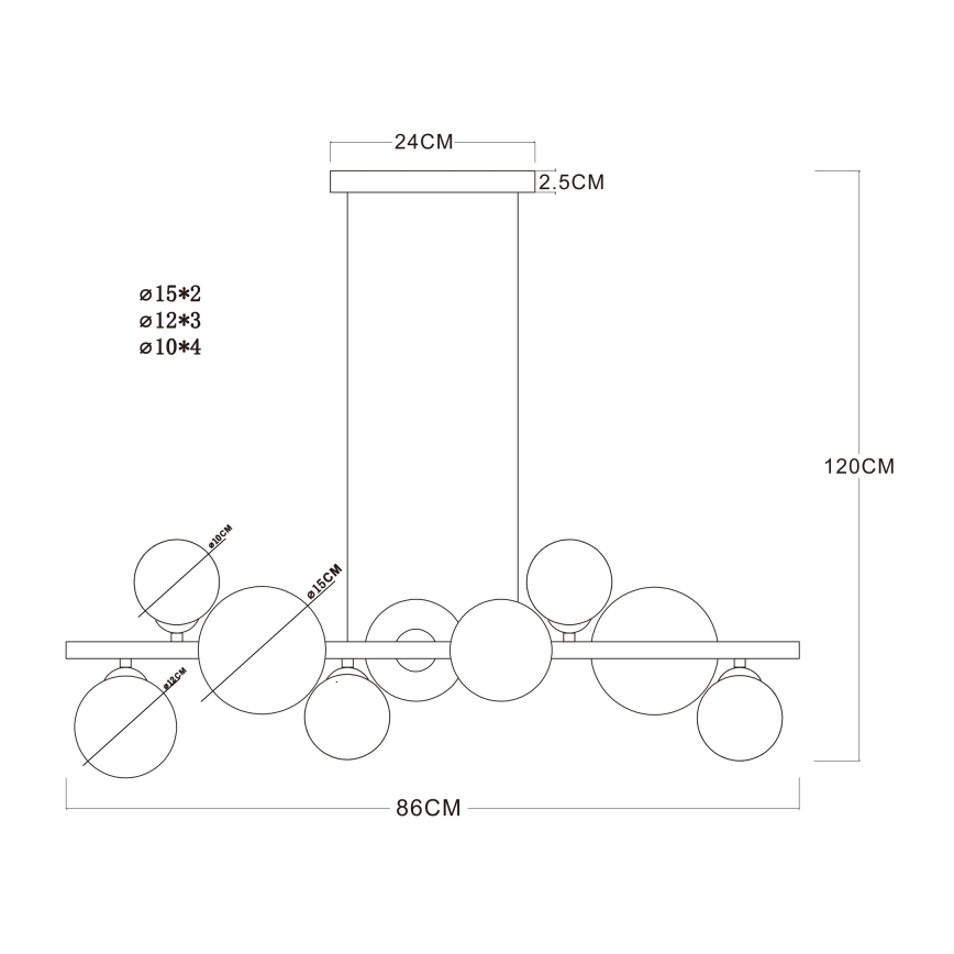 Globo - LED-kattokruunu narussa 9xG9/3W/230V