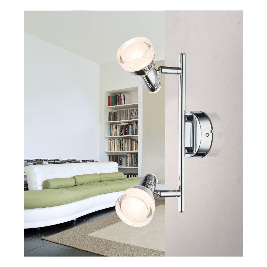 Globo - LED-kohdevalaisin 2xLED/4W/230V kiiltävä kromi