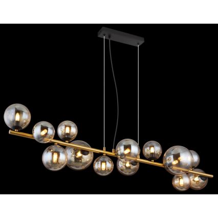 Globo - LED-kattokruunu johdossa 13xG9/3,5W/230V savuinen/ruskea