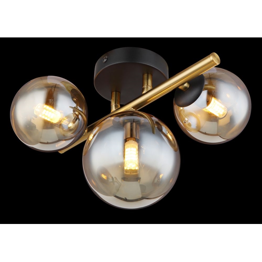 Globo - Kiinteä LED-kattokruunu RIHA 3xG9/3,5W/230V messinki