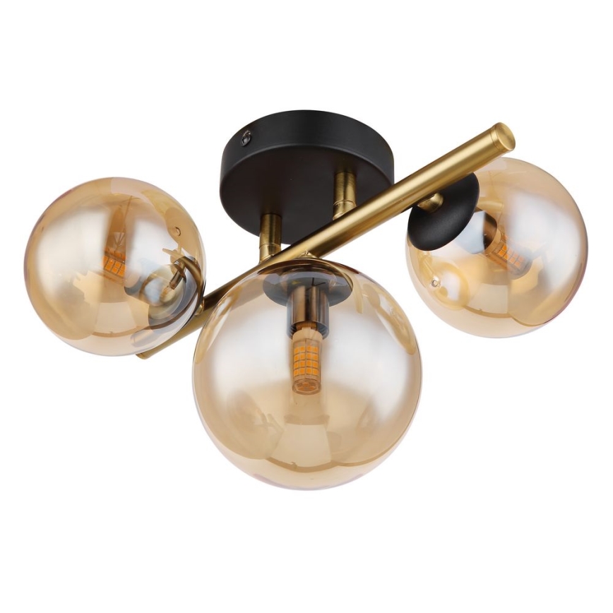 Globo - Kiinteä LED-kattokruunu RIHA 3xG9/3,5W/230V messinki