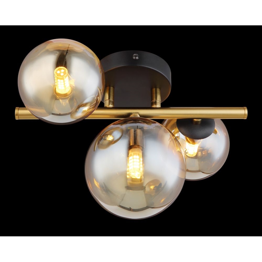 Globo - Kiinteä LED-kattokruunu RIHA 3xG9/3,5W/230V messinki