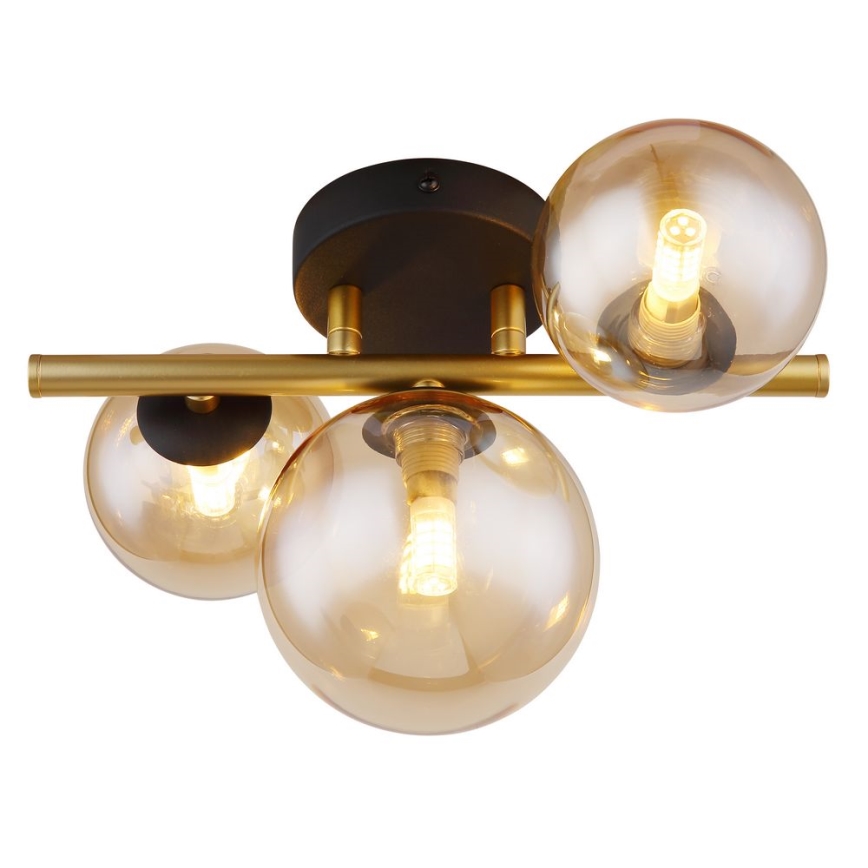 Globo - Kiinteä LED-kattokruunu RIHA 3xG9/3,5W/230V messinki
