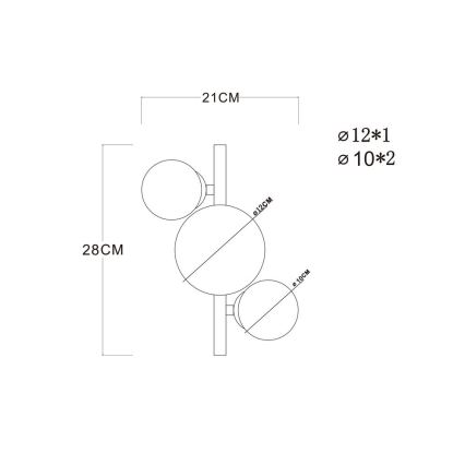 Globo - Kiinteä LED-kattokruunu RIHA 3xG9/3,5W/230V messinki