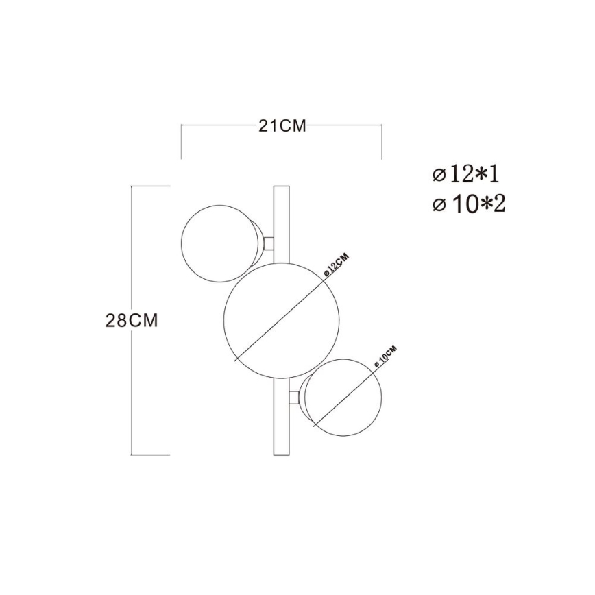 Globo - Kiinteä LED-kattokruunu RIHA 3xG9/3,5W/230V messinki
