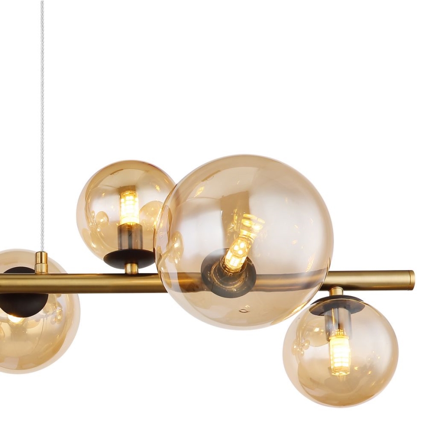 Globo - LED-kattokruunu johdossa 9xG9/3W/230V messinki