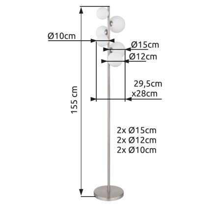 Globo - LED-kattokruunu johdossa 6xG9/3,5W/230V valkoinen