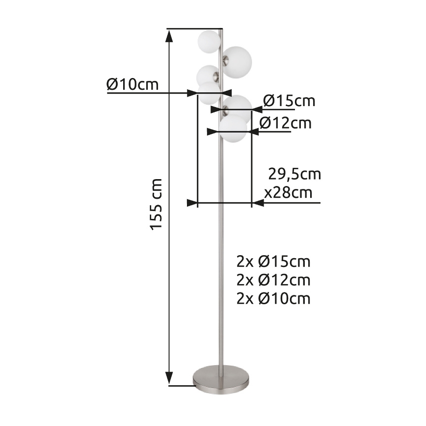 Globo - LED-kattokruunu johdossa 6xG9/3,5W/230V valkoinen