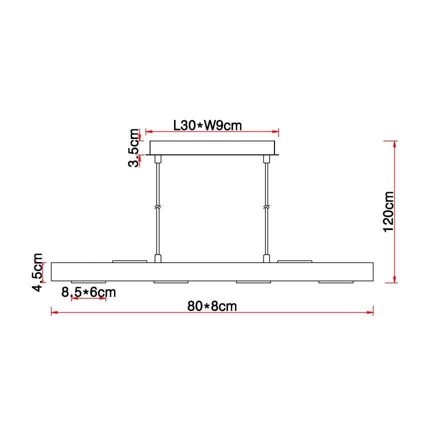 Globo - LED-kattokruunu johdossa 6xLED/5W/230V